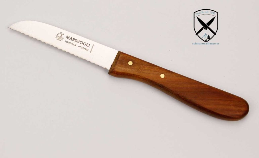 Marsvogel Tafelmesser Mit Wellenschliff, 2 Stück – Aus Solingen, Bubinga-Holzgriff, Rostfreier Stahl, Made In Germany