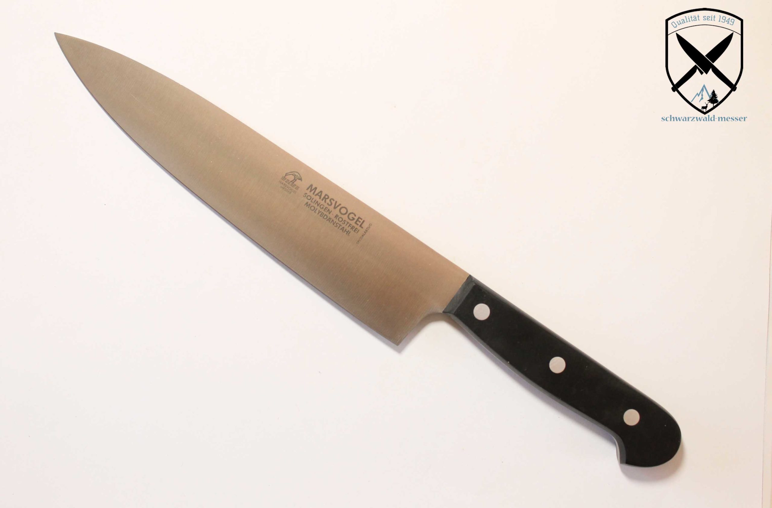 Kochmesser breit Griff POM Schwarz Marsvogel Solingen – Bild 2