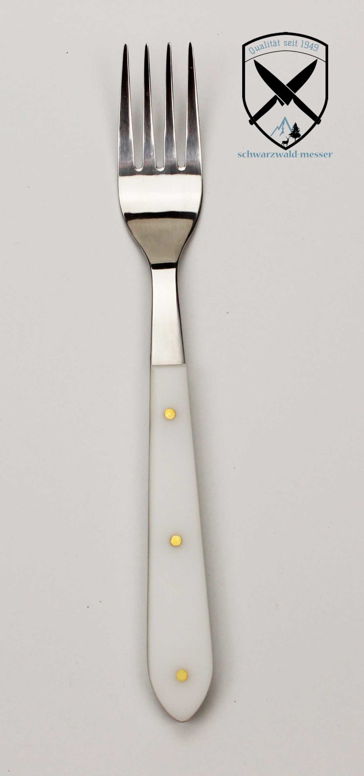 Gabel Edelstahl Tischgabel weisser Kunststoffgriff (POM)