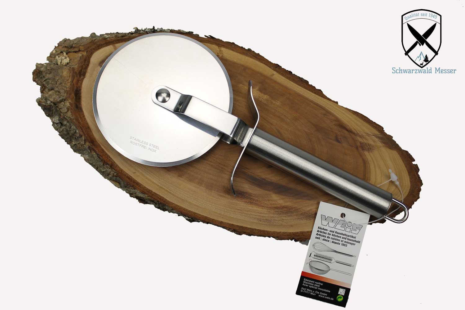 Pizzaschneider XL Edelstahl Weis