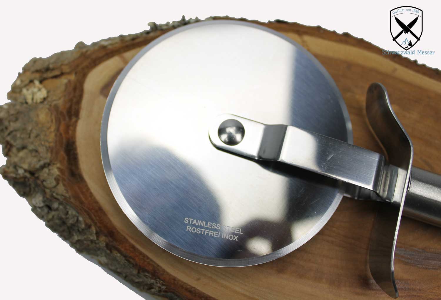 Pizzaschneider XL Edelstahl Weis – Bild 2