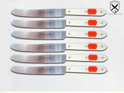 TimePomWeissGlatt-x-6 6 x Tisch-Frühstücksmesser POM weiß