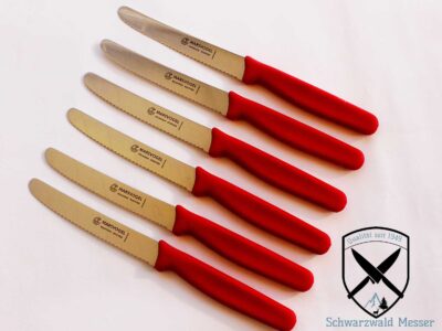 TimeRotwelle-x-6 - Kopie 6 x Frühstück/Tischmesser
Rot m.Welle